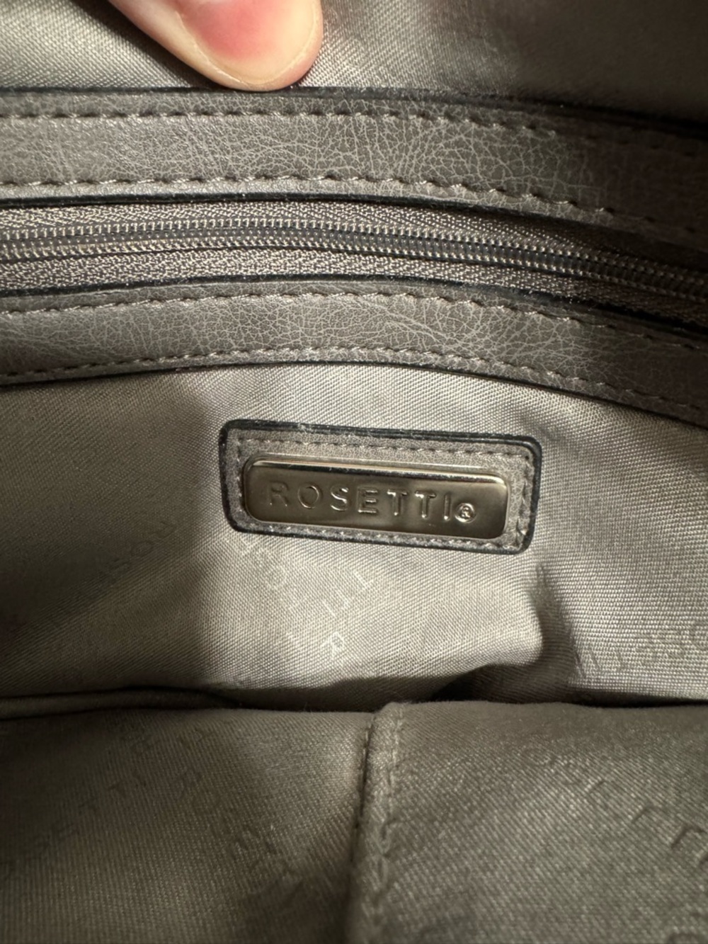 Rosetti Gray Shoulder Tote with Front Zip & Buckle Detail - Picture 8 of 8